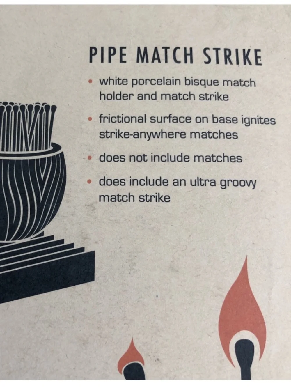 Jonathan Adler pipe match strike sculpture figurine